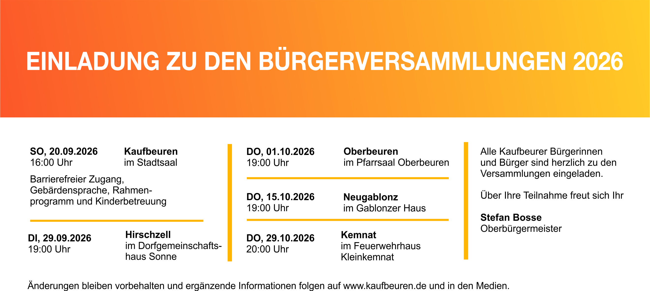Terminübersicht