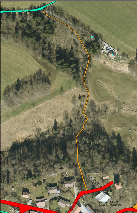 Der Wanderweg (orange) von der Burg Kemnat bis zum Berghof ist ab sofort gesperrt.