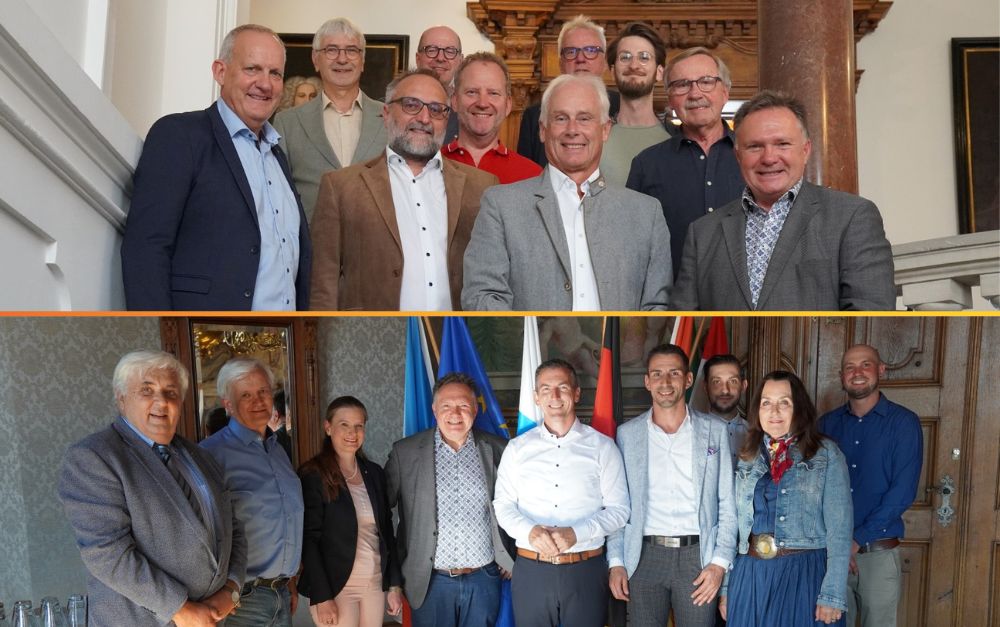 Lions (oben) von links nach rechts:
Dirk Streichert, Dr. Meinolf Serafin, Christof Walter, Gerhard Langseder, Dieter Schaurich, Hermann Starnecker, Karl-Heinz Kielhorn, Benjamin Sandler, Wilfried Kerz, Oberbürgermeister Stefan Bosse

Rotary (unten) von links nach rechts: Carmine Macaluso, Günther Marz, Alexandra Hübner-Sturm, Oberbürgermeister Stefan Bosse, Angelo Picierro, Bernhard Mayr, Pascal Hübner, Sylvia Felchner, Kevin Kärst
Foto: Svenja Moller/Stadt Kaufbeuren
