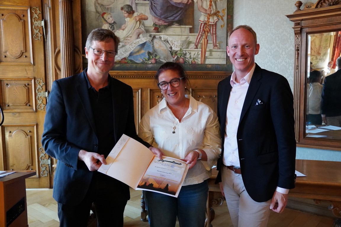 Prof. Dr. med. Stefan Maier, Andrea Lehmann vom Klinikum Kaufbeuren und Andreas Bauer