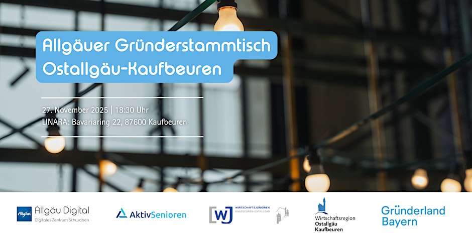 Gründerstammtisch 
Ostallgäu-Kaufbeuren, Allgäu GmbH, Allgäu Digital
